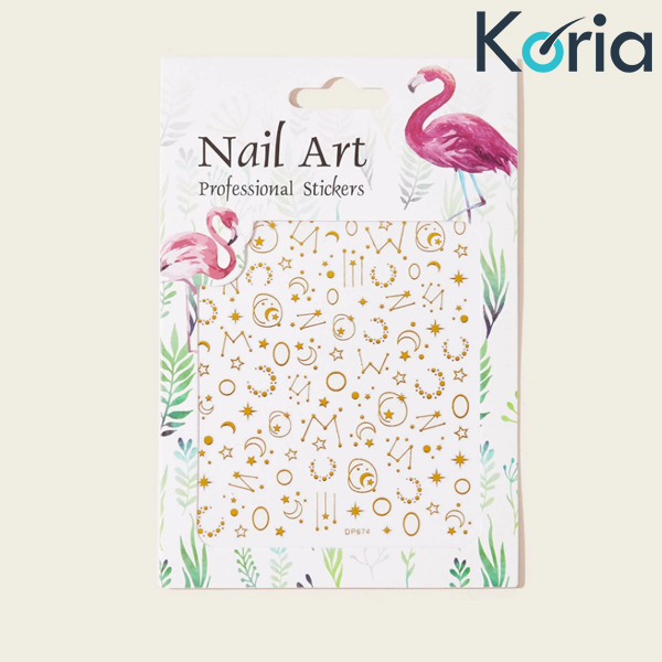 Sticker nail 3D Koria màu vàng Gold - 673